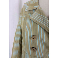 Tyler Boe Double Breasted Pinstripe Military Peacoat Jacket Blazer Coat Womens 8