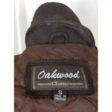 Oakwood Classic Brown Leather Full Zip Up Half Belted Insulated Jacket Womens S