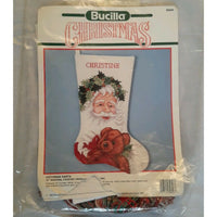 1990 Bucilla Christmas Christine Stocking Counted Cross Stitch Kit 82826 18"