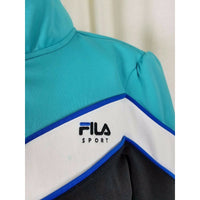 Fila Sports Chevron Striped Zip Through Sweatshirt Tennis Track Jacket Womens XL