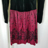 Vintage Laura Ashley Velvet Sheer Applique Twirl Holiday Party Dress Girls 14