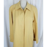 Vintage Claude Havrey Paris Long Maxi Placket Front Yellow Trench Coat Womens S