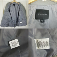 Structure Gray Safari Field Jacket Style Blazer Sportcoat Jacket Mens L 3 Button