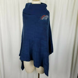 Denver Broncos NFL Crystal Logo Sweater Knit Poncho Cowl Neck Shawl Cape Hi/Lo