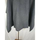 Adrienne Vittadini Gray Jersey Knit Military Look Cape Shawl Jacket Womens sz 6