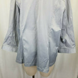 Weekends by Chico's 3/4 Sleeves Jacket Womens 3 XL 16 Silver Gray Pleated Collar