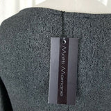 Matti Mamane Jersey Knit Sack Dress Black Gray Colorblock Scoop Neck Womens S