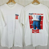 Vintage Budweiser Proud to be Your Bud Cowboy Double Sided TShirt Mens XL 90s