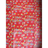 Vintage Mid Century Happy Birthday Wrapping Paper Square Gifts Balloons 1970s