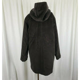 Jones New York Hooded Wool Midi Peacoat Coat Womens 6 Chocolate Brown G-III Long