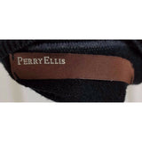 Perry Ellis VNeck Argyle Chevron Pullover Sweater Mens M Lightweight Black Gray