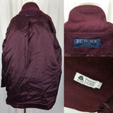 JG Hook Double Breasted Winter Wool Military Short Peacoat Coat Womens 2P Maroon