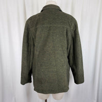 LL Bean Wool Full Button Up Shirt Jacket Lightweight Baird Barn Coat Womens L
