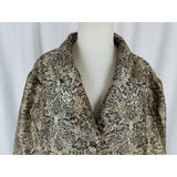 Vintage Miss Hong Asian Brocade Silk Embroidered Floral Jacket Womens L Black