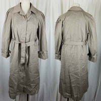 Misty Valley Vintage Plaid Insulated Blanket Lined Rain Trench Coat Womens 10