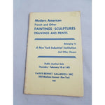 Modern American French Paintings Sculptures Parke-Bernet Auction Catalog 1960
