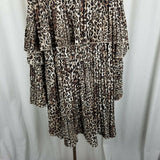 Missguided Animal Leopard Print Layered Tiered Swing Dress Womens 14 Plus Mini