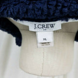 J Crew Berber Deep Pile Sherpa Fleece 1/4 Zip Sweatshirt Jacket Womens XL Navy