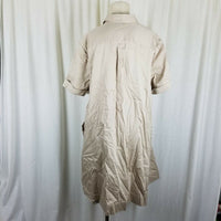 J.Jill Tan Chambray Denim Jean Tunic Sack Shirt Dress Womens XL Pet Cotton Khaki