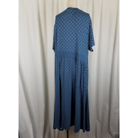 LL Bean Summer Jersey Knit Stretch Faux Wrap Dress Womens 3X Plus Size Teal