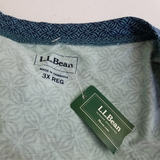 LL Bean Summer Jersey Knit Stretch Faux Wrap Dress Womens 3X Plus Size Teal