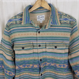 Lucky Brand Southwestern Navajo Print Chamois Flannel Shirt Jacket Mens M