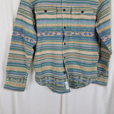 Lucky Brand Southwestern Navajo Print Chamois Flannel Shirt Jacket Mens M