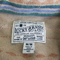 Lucky Brand Southwestern Navajo Print Chamois Flannel Shirt Jacket Mens M