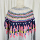 Boden Wool Alpaca Mohair Nordic Fair Isle Mosaic Knit Sweater Womens 12 Jumper