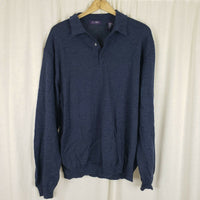 J. Ashford 100% Merino Wool Knit Collared Polo Pullover Sweater Mens XXL Italy