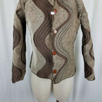 Winding River Reversible Woven Tapestry Jacket Blazer Womens S M Wavy Stripes