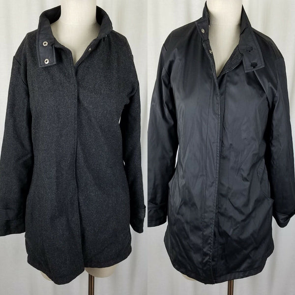 Louise Paris Wool Polyurethane Vintage Reversible Jacket Blazer Womens M Black