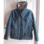Limited Too 2 Hooded Insulated Denim Blue Jean Jacket Quilted Lining Girls XL 16
