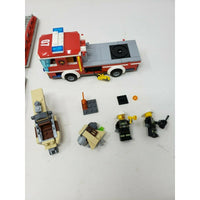 Lego City Fire Truck Engine 07 Fire Fighters Vehicle Minifigures PN60107 Red