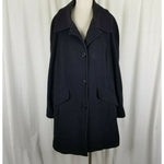 London Fog Black Winter Wool Midi Peacoat Womens 1X Plus Size Dress Coat Vintage