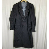 Vintage Long Peacoat Soft Winter Wool Coat Mens 42R Charcoal Gray Business