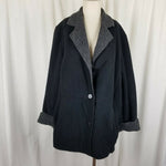Vegan Sherpa Shearling Wool Fleece Parka Jacket Peacoat Womens XL 1X Piecework