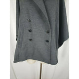 Adrienne Vittadini Gray Jersey Knit Military Look Cape Shawl Jacket Womens sz 6