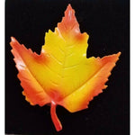 Orange Fall Maple Leaf Lapel Pin Brooch Safety Shiny Maine Souvenir USA Jewelry