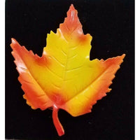 Orange Fall Maple Leaf Lapel Pin Brooch Safety Shiny Maine Souvenir USA Jewelry