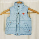 Timberland Logo Winter Puffer Snap Up Vest Infant Boys 12 Mo Months Baby Blue