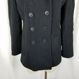 Jones New York Double Breasted Winter Wool Military Short Peacoat Coat Womens S