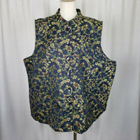 White Stag Woman Tapestry Antique Floral Button Down Sleeveless Top Womens 26 28