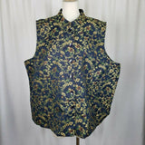 White Stag Woman Tapestry Antique Floral Button Down Sleeveless Top Womens 26 28