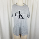 Calvin Klein Jeans Jersey Knit Short Sleeve T-shirt Top Womens L Stretch Gray