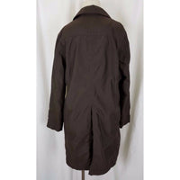 Lands End Trench Style All Weather Coat Womens M Chocolate Brown Windbreaker