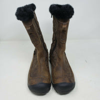 Keen Betty Boot II Brown Leather Shearling Fur Winter Snow Boots Wmns 6 Quilted