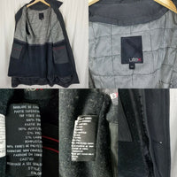 Utex Insulated Charcoal Gray Trench Coat Mens 40 Wool Zip Out Removable Liner
