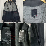 Utex Insulated Charcoal Gray Trench Coat Mens 40 Wool Zip Out Removable Liner