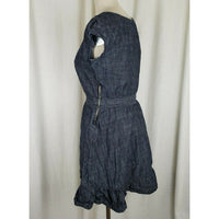 Clock House Denim Blue Jean Rockabilly Swing Fit & Flare Dress Womens sz 40 S M